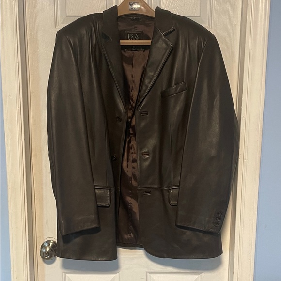 Jos. A. Bank Dark Brown Leather Blazer